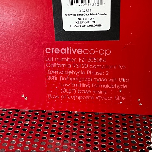 NWT 10” Wood Santa Claus Advent Calendar - Picture 3 of 3